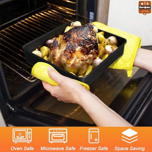 PureBake Premium Sgs Certified -2 Pc Square Cake Tin | Square Cake Pan | Non-Stick 9-inch Square Cake Tray, Set of 2, Carbon Steel Bakeware Set - Image 4