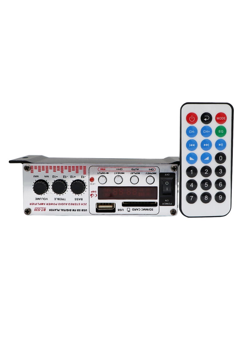 Generic 2-Channel Stereo Audio Power Amplifier, White/Black  - Image 3