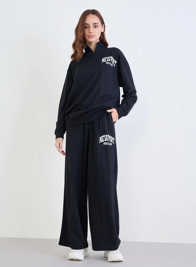 Styli Styli Regular Fit Longline Sweatshirt and Joggers Co-Ords