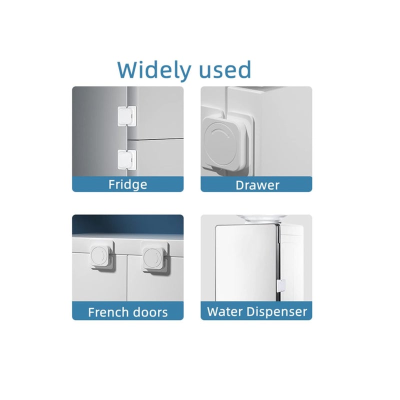 SOLARAE Child Safety Cabinet Locks, Baby Safety Hidden Lock for Cabinets and Drawers and No Drilling, Baby Proofing Latches for Closet, Kid Safety Lock to Keep Your Child Safe at Home (4 Pack) - Image 4