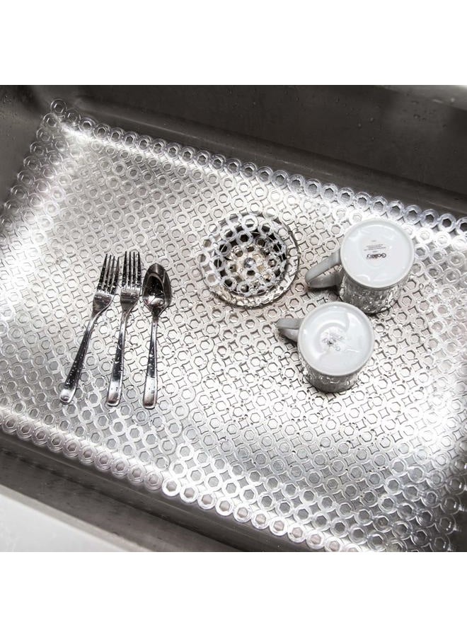 BINO Kitchen Sink Protector Mat, Clear - Eco-Friendly - Kitchen Sink Mat with Quick Draining Design - Kitchen Sink Mats for Stainless Steel Sink - Image 3