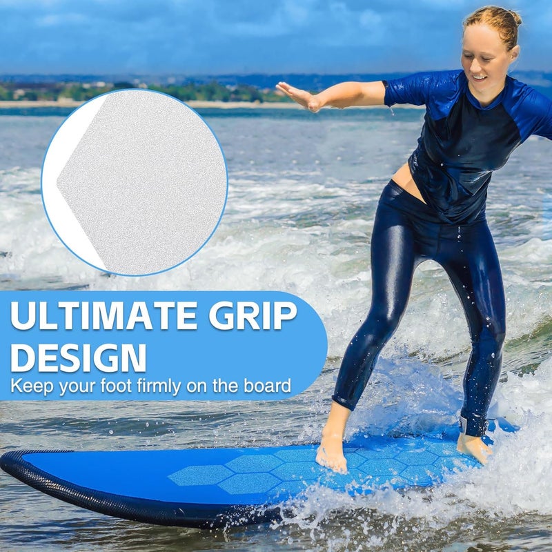 TRINKA 20PCS Surfboard Traction Pads, Waxless Hexagon Surfboard Clear Deck Grip Pad, DIY Non Slip Accessories for Surfpad Water Sports Skimboards - Image 4