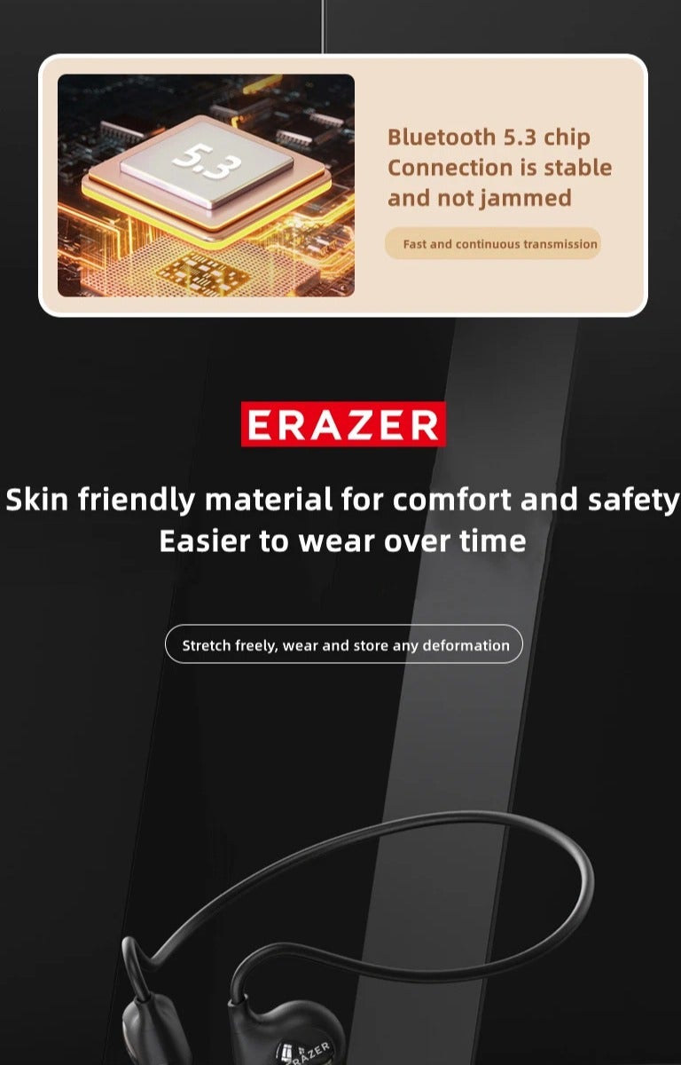 Erazer The XT95 MAX ear-hook wireless sports Bluetooth earphones feature a microphone, are waterproof, and have a 16mm speaker. - Image 4