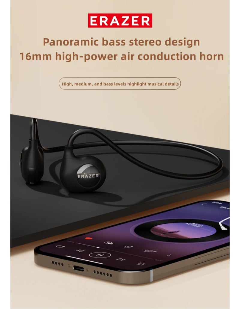 Erazer The XT95 MAX ear-hook wireless sports Bluetooth earphones feature a microphone, are waterproof, and have a 16mm speaker. - Image 2