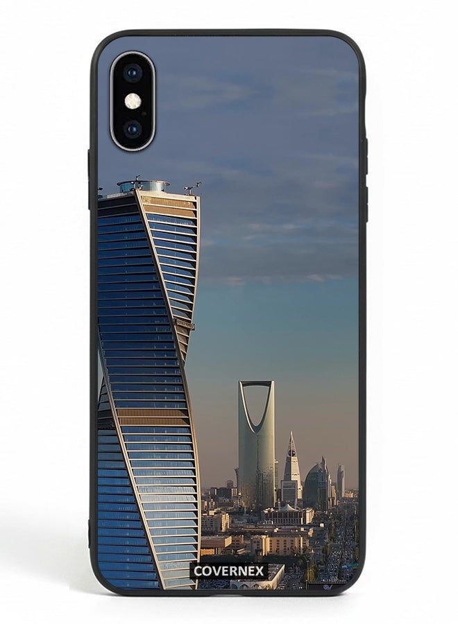 Covernex Apple iPhone X Protective Case Cover Printed Featuring Modern Riyadh Skyline - Image 2