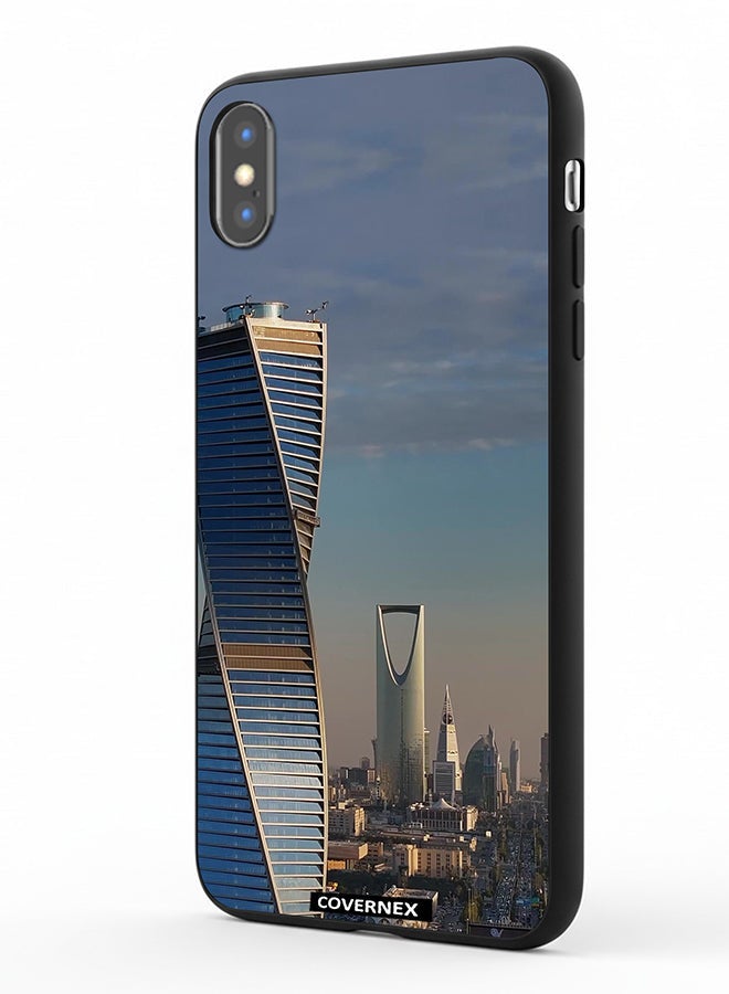 Covernex Apple iPhone X Protective Case Cover Printed Featuring Modern Riyadh Skyline - Image 1