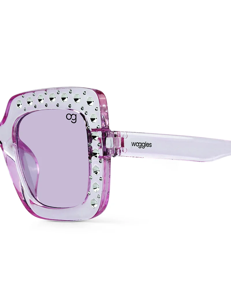 Woggles Stylish Purple Kids Square Sunglases
