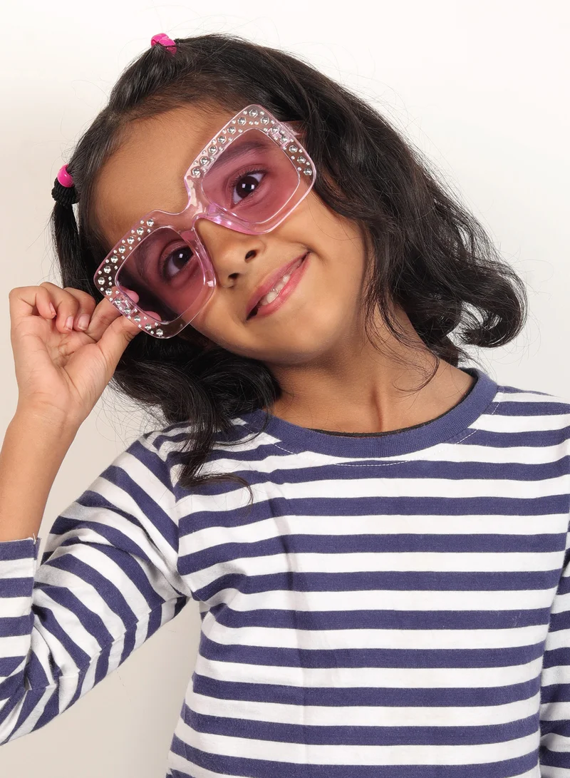 Woggles Stylish Purple Kids Square Sunglases