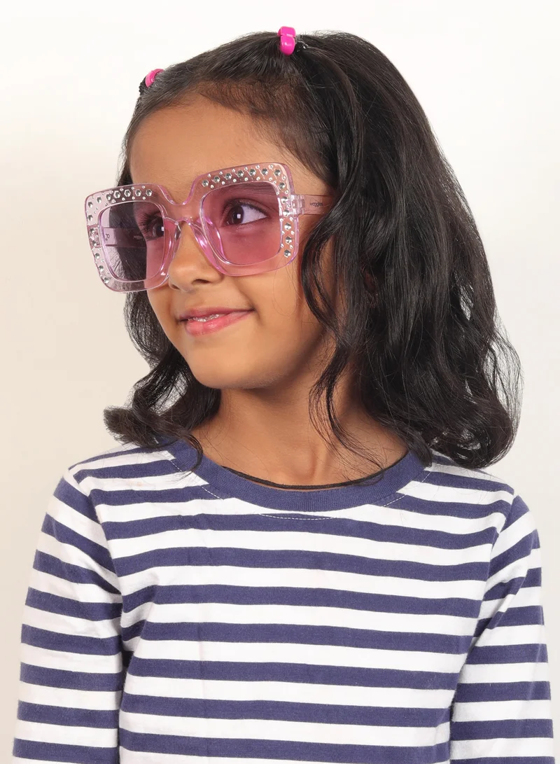 Woggles Stylish Purple Kids Square Sunglases