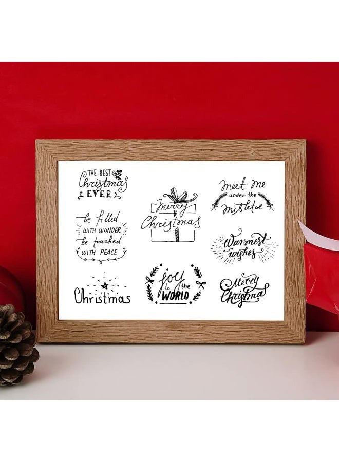 Hying 11 PCS Christmas Blessing Words Clear Stamps for Card Making and Photo Album Decorations, Christmas Tree Rubber Stamps Gift Box Silicone Stamp Seal for Christmas DIY Scrapbooking - Image 3