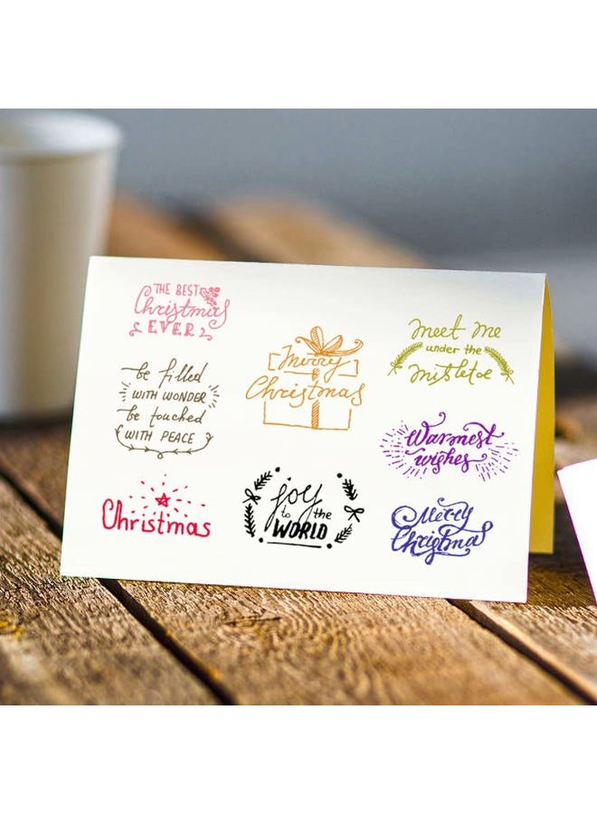 Hying 11 PCS Christmas Blessing Words Clear Stamps for Card Making and Photo Album Decorations, Christmas Tree Rubber Stamps Gift Box Silicone Stamp Seal for Christmas DIY Scrapbooking - Image 4