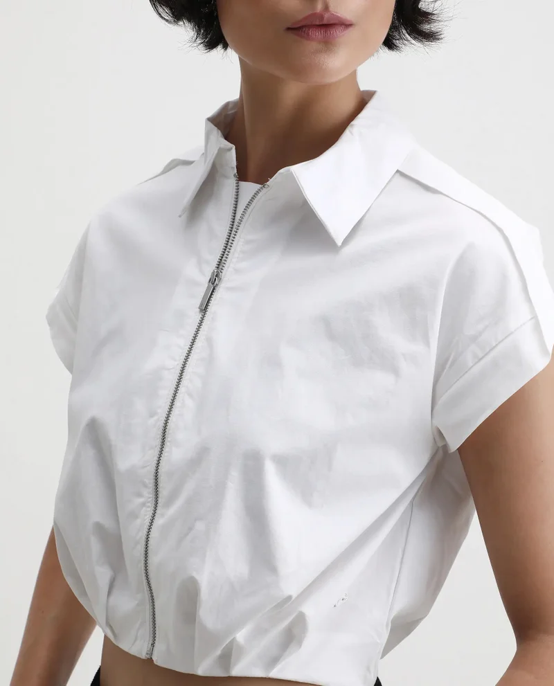 Rareism Women's Cropped Plain Top