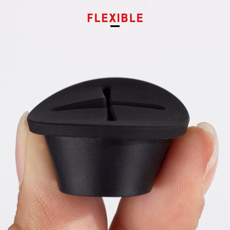 keenkee 6 PCS Flexible Silicone Cable Cord Grommet, 1 Inch Desk Grommets for Table and Other Furnitures Hole Cover, Wire Pass Through, Black Color - Image 4