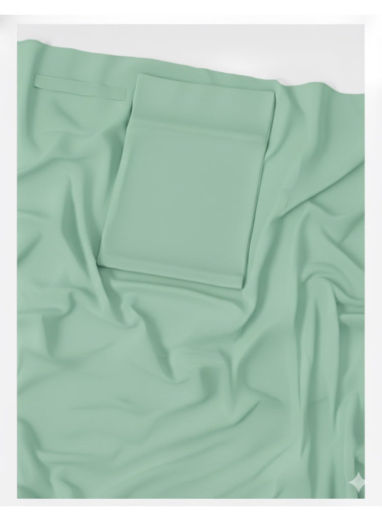 حجاب مع طاقية لون أخضر نعناعي شيفون ناعم مريح وقابل للتمدد حجاب جاهز خفيف ومناسب للارتداء المحتشم - Image 2