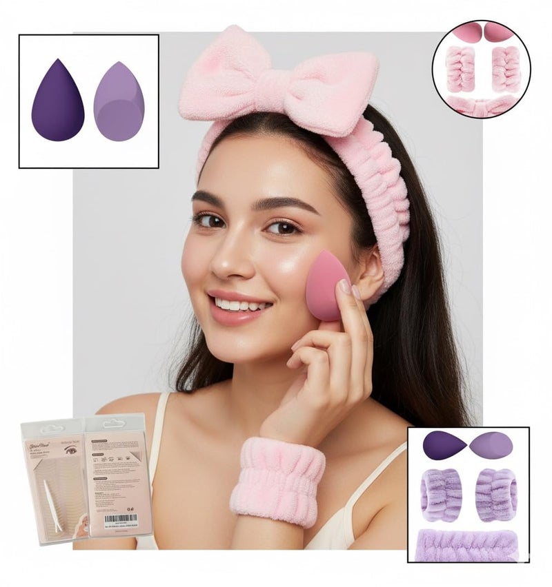Gilded Cloud Beauty Makeup Blender Sponge Set, Soft Egg Shaped Blending Puff For Beauty Blender, Flawless Makeup for Liquid Foundation, Cream, Powder, Dry & Wet Makeup Applicator For Girls, Women (4 Pcs) - Image 3