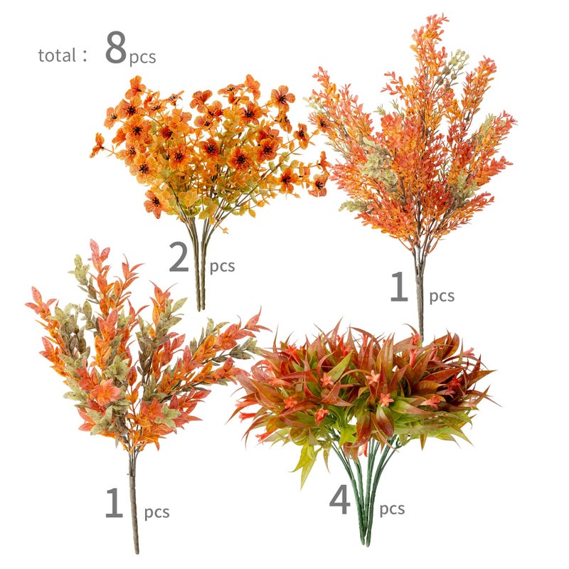 Clycaloor 8pcs Fall Artificial Outdoor Branch with Eucalyptus Leaves for Indoor Outside Hanging Plants Garden Porch Window Box Home Wedding Farmhouse D?cor - Image 2