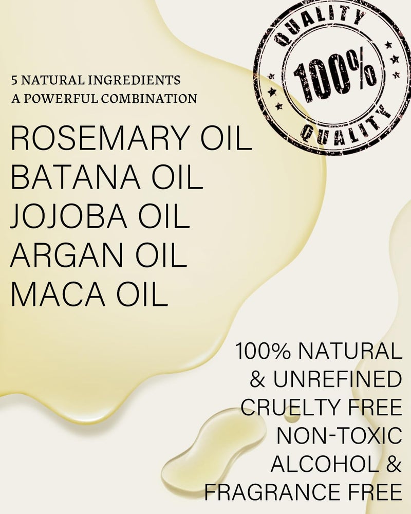 AKBAN Batana Oil for Hair Growth, with Rosemary Oil Maca Argan Jojoba Oil, Promotes Hair Thickness, Nourish Scalp and Hair for All Hair Tapes | Glass Bottle with Dropper | 1fl oz + 1 fl oz - Image 2