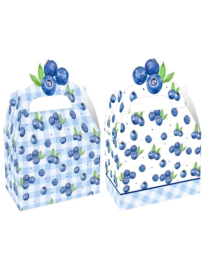 umoni Blueberry Party Favor Treat Box Blueberry Baby Shower Decorations 12PCS Blueberries Birthday Gift Box Berry Checkered Goodie Box for Boys Girls Berry Sweet Theme Party Decor - Image 1