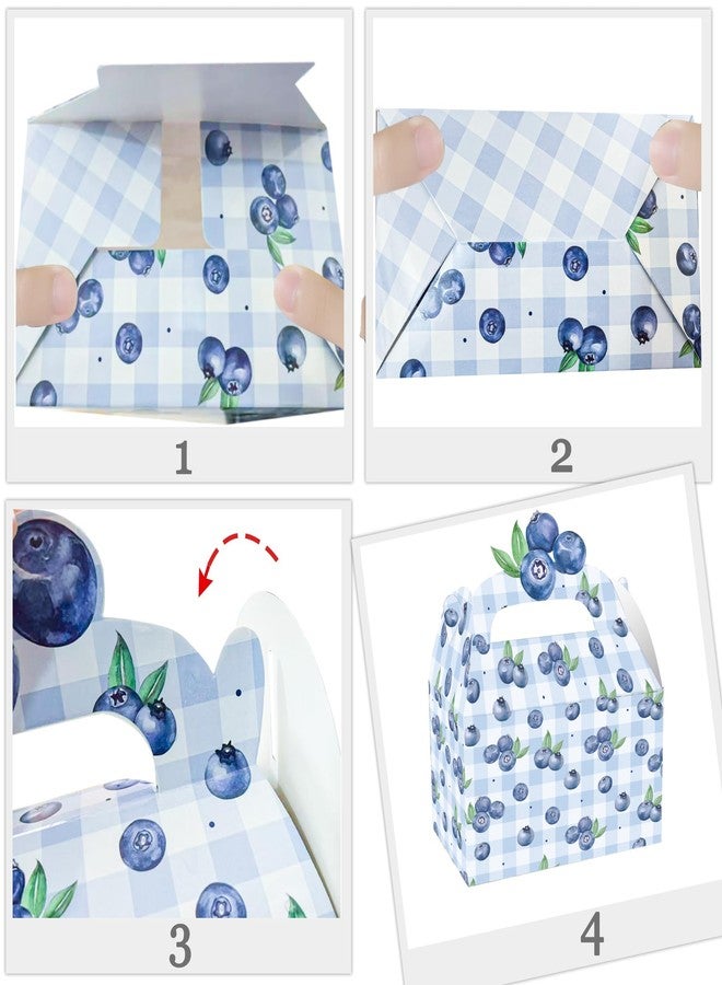 umoni Blueberry Party Favor Treat Box Blueberry Baby Shower Decorations 12PCS Blueberries Birthday Gift Box Berry Checkered Goodie Box for Boys Girls Berry Sweet Theme Party Decor - Image 3