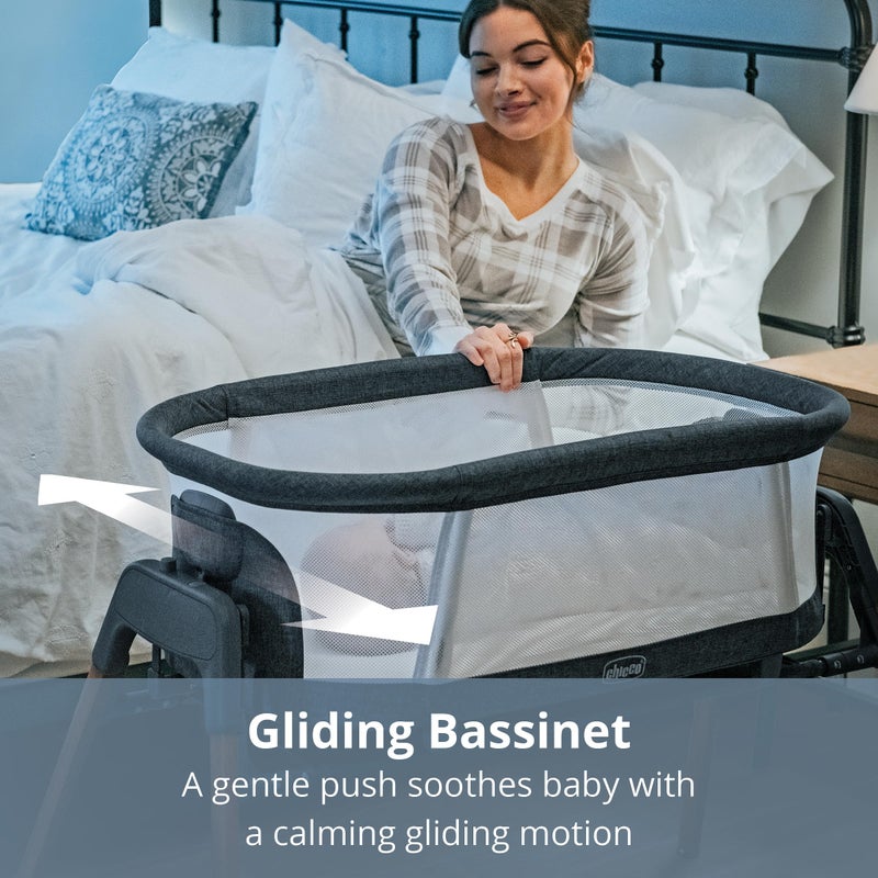 Chicco LullaGlide 3-in-1 Stationary, Gliding, and Portable Baby Bassinet, Waterproof Mattress and Fitted Sheet, Travel Bassinet for Baby Includes Carry Bag | Luna/Grey - Image 4