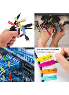 KASTWAVE Cable Labels Tags, for Cable Management, 14 Sheet Colorful Waterproof Hand writable Cord Labels Tags, Self Adhesive Tear Resistant Wire Labels, Simplify Organize Your Cables, for Laser Printer  - Image 4