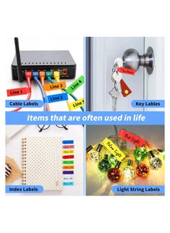 KASTWAVE Cable Labels Tags, for Cable Management, 14 Sheet Colorful Waterproof Hand writable Cord Labels Tags, Self Adhesive Tear Resistant Wire Labels, Simplify Organize Your Cables, for Laser Printer  - Image 3