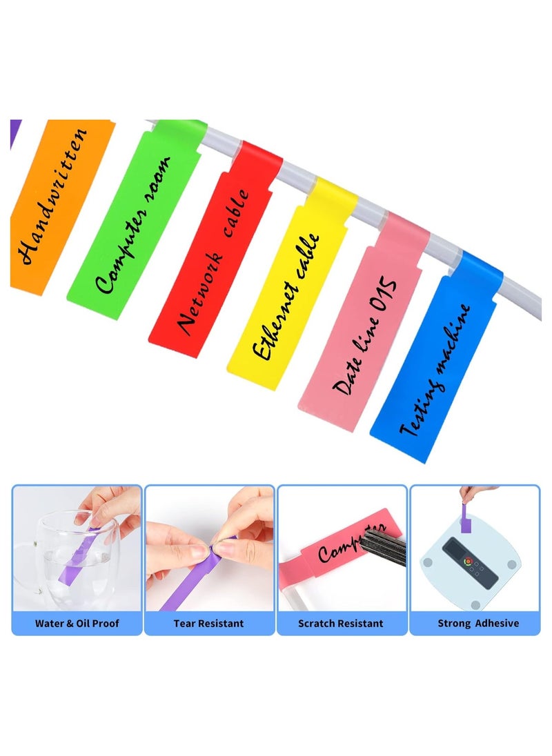 KASTWAVE - Cable Labels Tags, for Cable Management, 14 Sheet Colorful Waterproof Hand writable Cord Labels Tags, Self Adhesive Tear Resistant Wire Labels, Simplify Organize Your Cables, for Laser Printer - Image 1