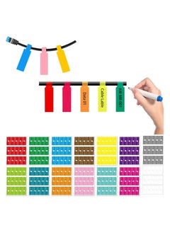 KASTWAVE Cable Labels Tags, for Cable Management, 14 Sheet Colorful Waterproof Hand writable Cord Labels Tags, Self Adhesive Tear Resistant Wire Labels, Simplify Organize Your Cables, for Laser Printer  - Image 1