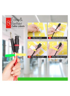 KASTWAVE Cable Labels Tags, for Cable Management, 14 Sheet Colorful Waterproof Hand writable Cord Labels Tags, Self Adhesive Tear Resistant Wire Labels, Simplify Organize Your Cables, for Laser Printer  - Image 5