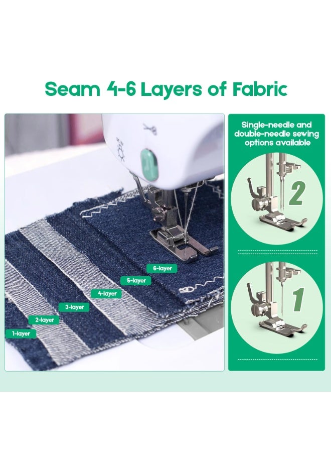 كيلا ماكينة خياطة للمبتدئين مزودة بـ 12 غرزة مدمجة، و6 أقدام مرفقة، وماكينة خياطة محمولة بدواسة قدم، وسرعات عالية ومنخفضة. - Image 5