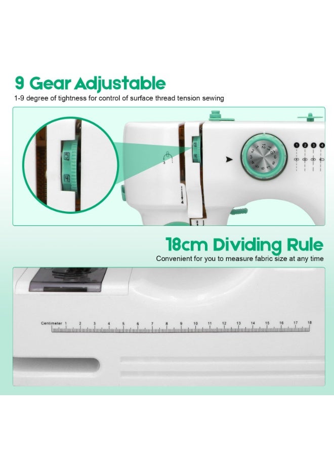 كيلا ماكينة خياطة للمبتدئين مزودة بـ 12 غرزة مدمجة، و6 أقدام مرفقة، وماكينة خياطة محمولة بدواسة قدم، وسرعات عالية ومنخفضة. - Image 3