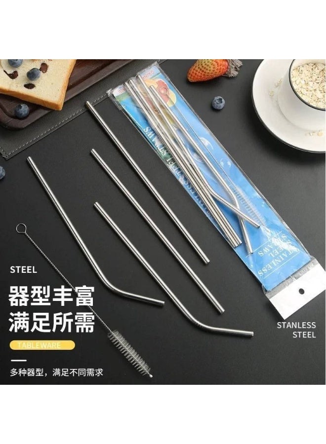 Stainless Steel Shalimo 4 pcs,  Straw, ,  drinking tube , Plus 1 Brush for Cleaning - Image 3