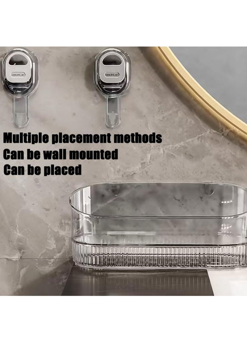 XiuWoo No-Drill Bathroom Suction Storage Box, Suction Cup Storage Rack, Powerful Suction Storage Box, Large Capacity Strong Load-Bearing Shower Caddy for Bathroom Organizers and Storage Transparent  - Image 4