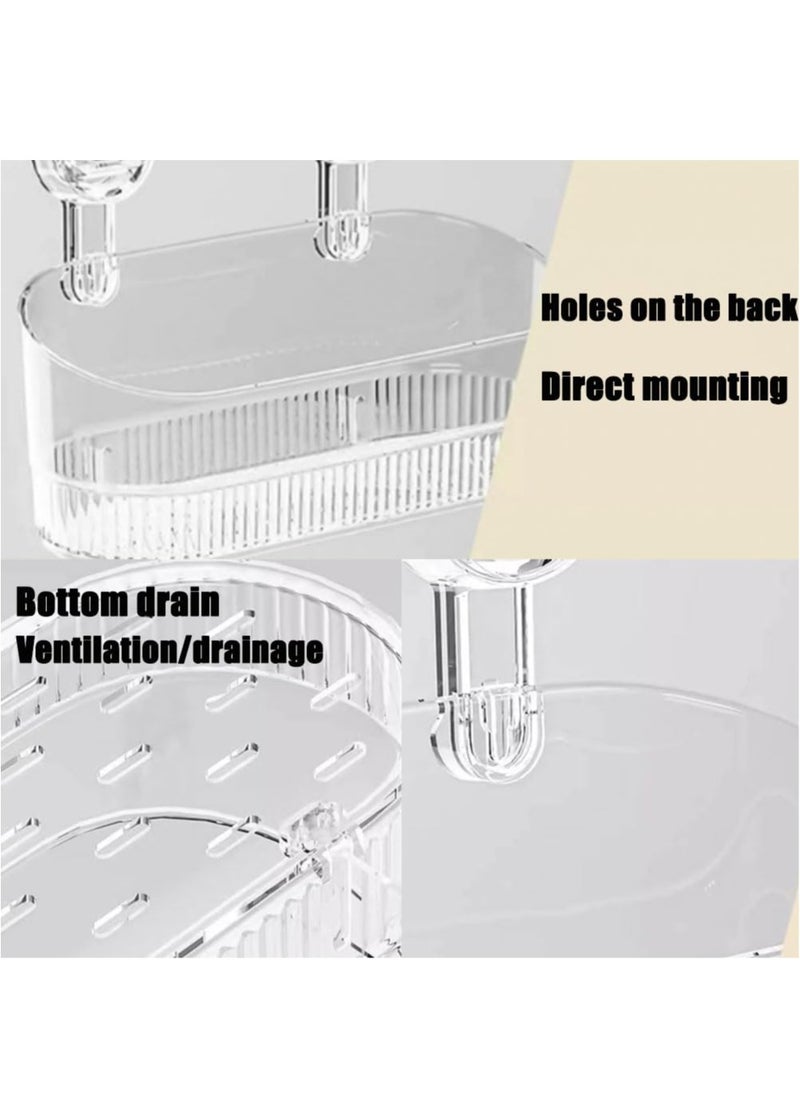 XiuWoo No-Drill Bathroom Suction Storage Box, Suction Cup Storage Rack, Powerful Suction Storage Box, Large Capacity Strong Load-Bearing Shower Caddy for Bathroom Organizers and Storage Transparent  - Image 5