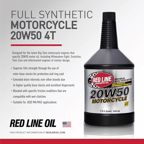 Red Line 42504 20W50 Motorcycle Oil Synthetic - Quart - Image 3