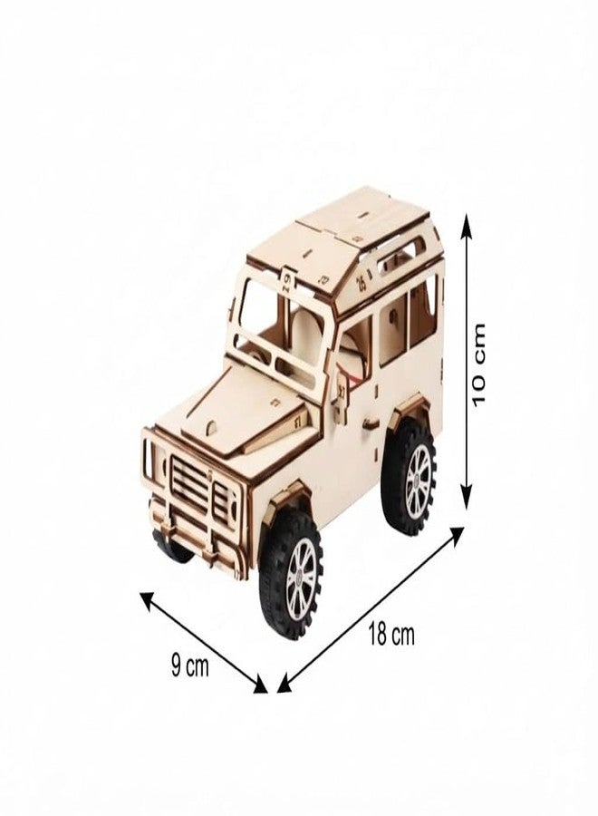 DREWIT STAR 3D Wooden Puzzle Model Kit for Adults & Teens Laser-Cut DIY Mechanical Off-Road Vehicle Brain Teaser Engineering Toy Unique Desktop Decor & Creative Gift for Hobbyists (Off-Road Vehicle) - Image 3