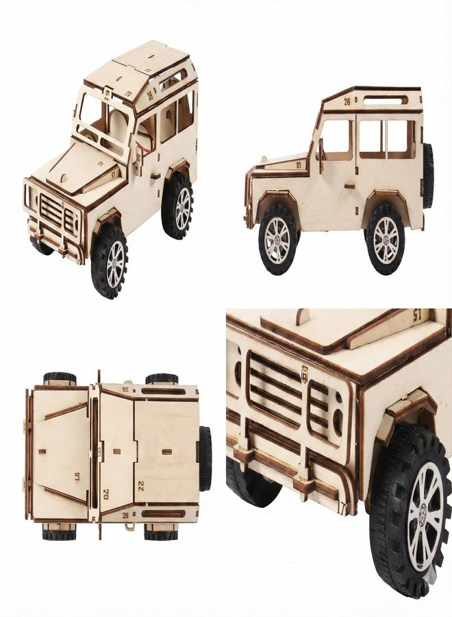 DREWIT STAR 3D Wooden Puzzle Model Kit for Adults & Teens Laser-Cut DIY Mechanical Off-Road Vehicle Brain Teaser Engineering Toy Unique Desktop Decor & Creative Gift for Hobbyists (Off-Road Vehicle) - Image 4