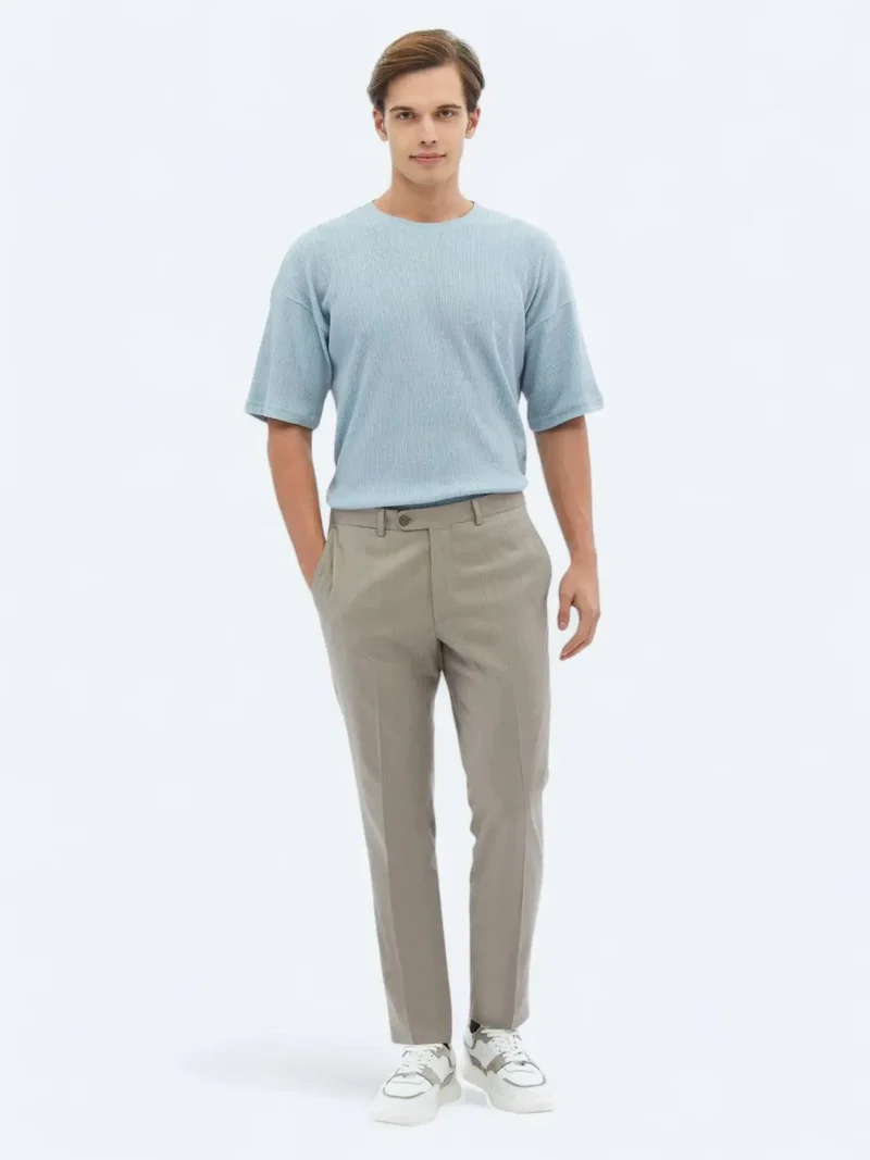 كيب بنطلون كلاسيكي ضيق من فرو المنك المنسوج