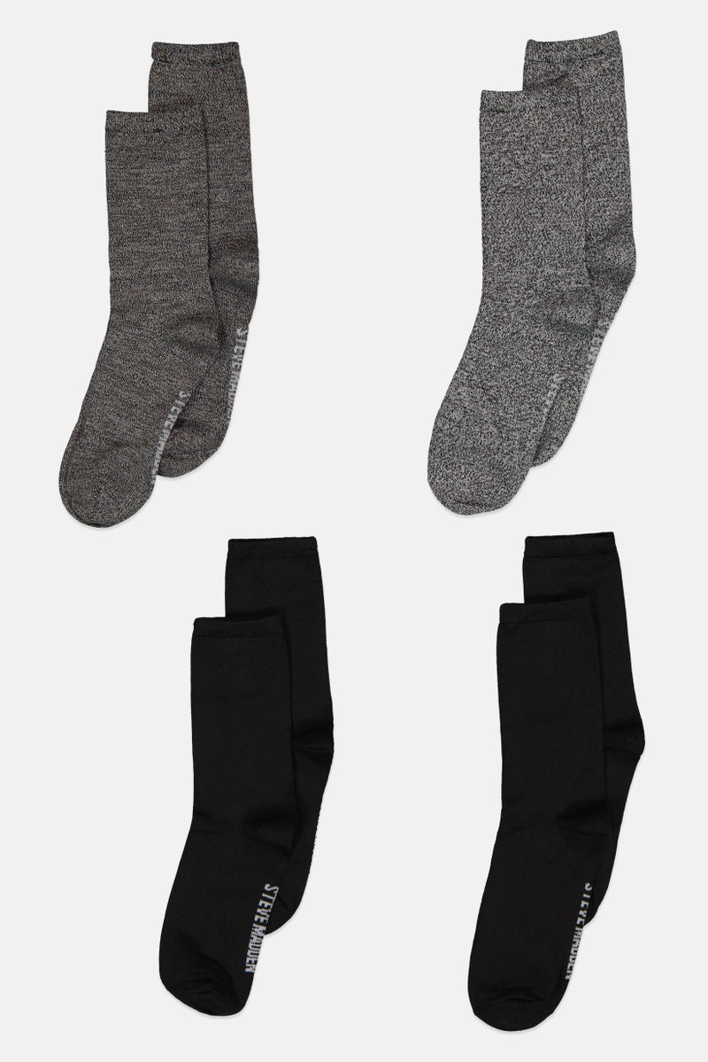 STEVE MADDEN Women 4 Pairs Brand Logo Ankle Cut Socks, Multicolor - Image 2