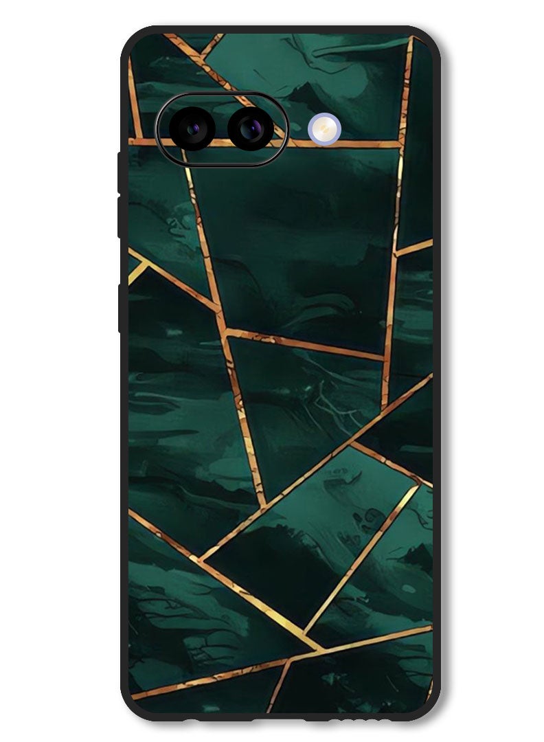 Theodor Case Compatible with Google Pixel 9A Protection Shockproof Bumper Cover Green Pattern - Image 1