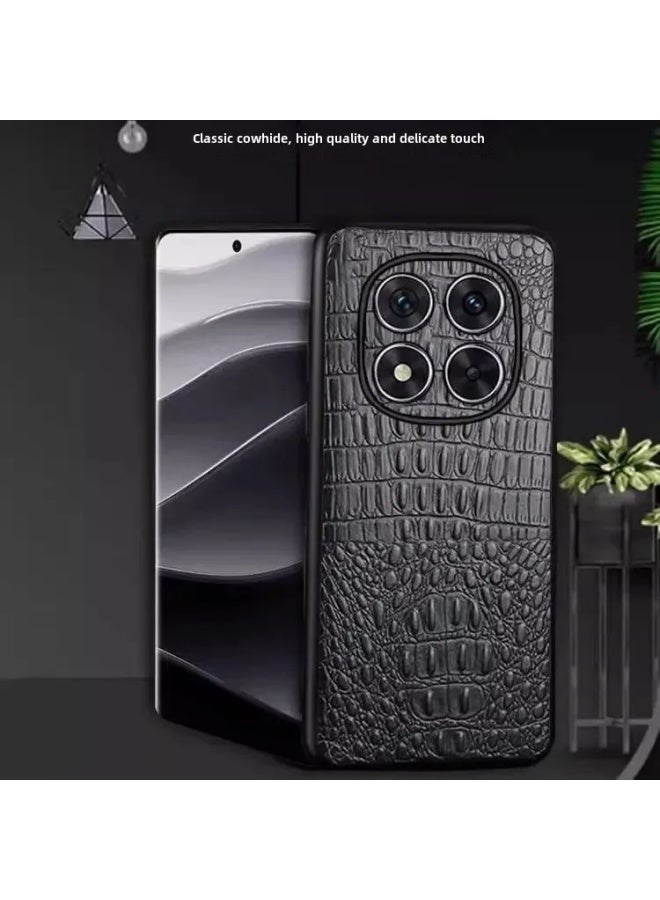 مناسبة للأرز الأحمر Note14Pro جراب هاتف نمط تمساح Note14 طبقة علوية حقيقية من جلد البقر للرجال دخول فاخر عالي الجودة: [طبقة رأس حقيقية من جلد البقر نمط تمساح أسود عدسة حافة الجلد]]-نموذج قابل للتطبيق: عدسة أرز أحمر Note14 دقيقة بفتحة دقيقة