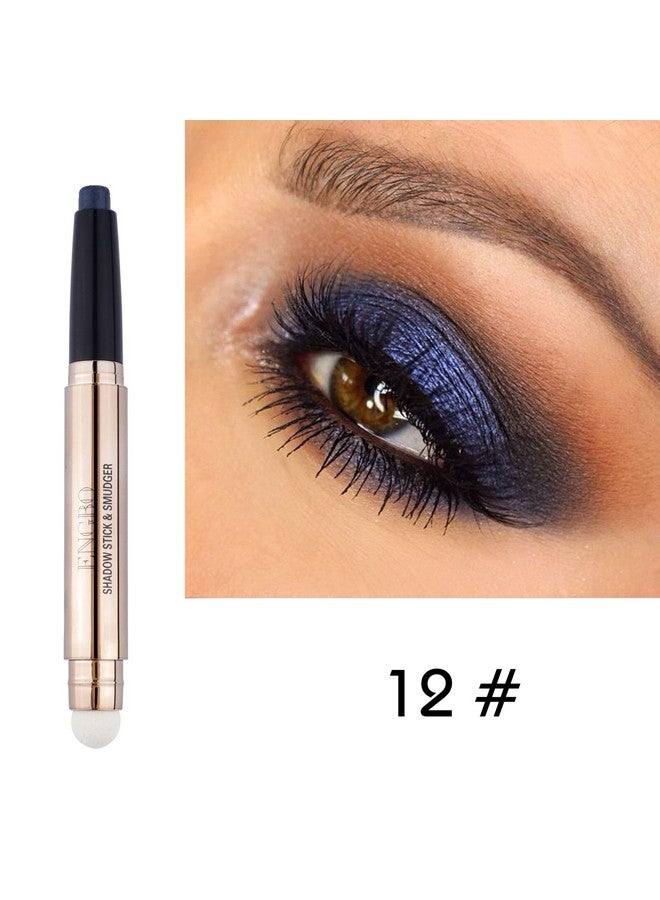 Wismee Blue Eye shadow Stick Makeup Eye Brightener Stick Cream Eye Shadow Pencil Shimmer Eyeshadow Stick for Eye Makeup Cosmetics Christmas Birthday Gift for Women (Midnight Blue Shimmer) - Image 5