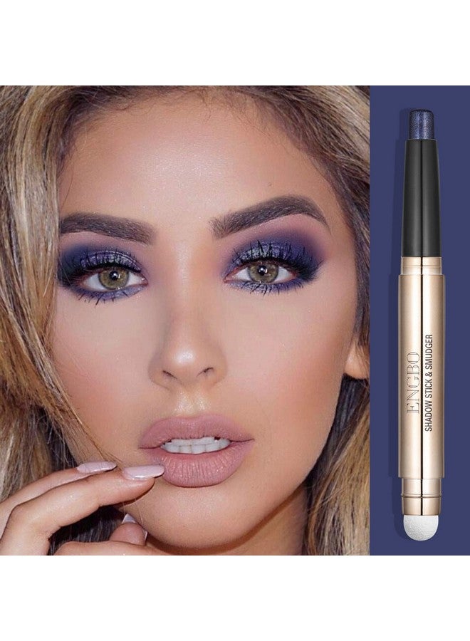 Wismee Blue Eye shadow Stick Makeup Eye Brightener Stick Cream Eye Shadow Pencil Shimmer Eyeshadow Stick for Eye Makeup Cosmetics Christmas Birthday Gift for Women (Midnight Blue Shimmer) - Image 2