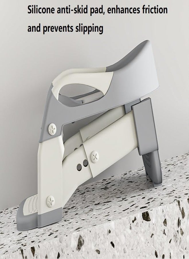 KIDDERY 4-Step Baby Potty Training Ladder Seat, Adjustable Toilet Trainer with Safety Handles, Anti-Slip Design, Foldable Step Stool, Fits Indian & Western Toilets (GREY, CONVERTIBLE) - Image 3