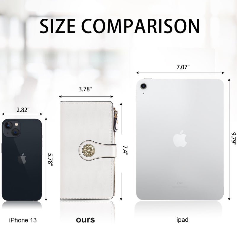 Travelambo Women's Wallet RFID Blocking Trifold Clutch Large Capacity Credit Card Holder Travel Purse - Image 5