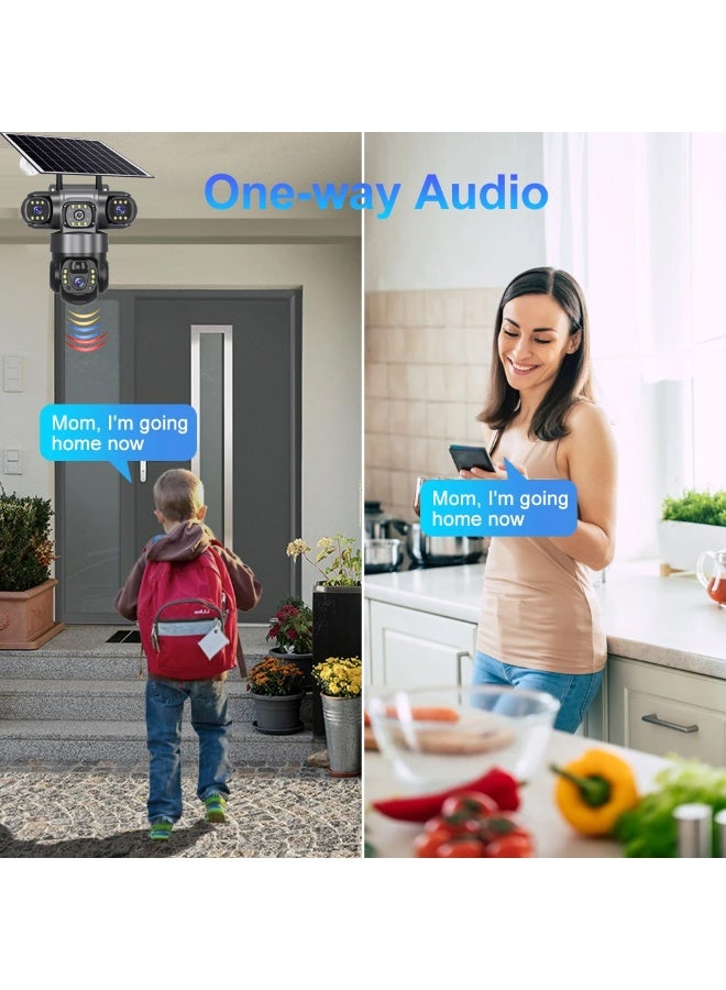 IqwiCam Solar Camera 4G Cameras with 128GB SD Card 12MP 6K Security Surveillance Outdoor Camera Night Vision Security Protection PTZ Video Camera Three Len Three Screen - Image 4