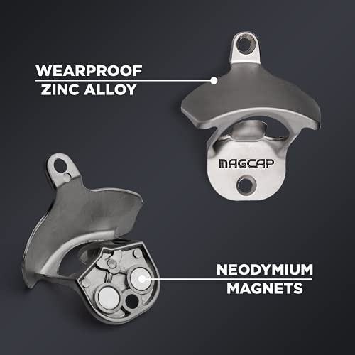 MAGCAP Outdoor Bottle Opener Wall Mounted - Style Magnetic Beer Bottle Opener that Catches Caps - Easy to Install and Incredibly Convenient - Image 2