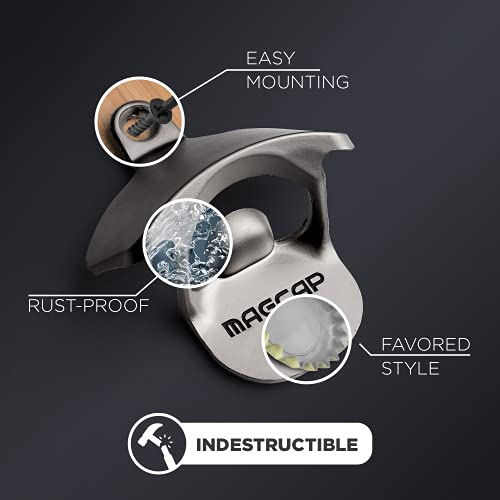 MAGCAP Outdoor Bottle Opener Wall Mounted - Style Magnetic Beer Bottle Opener that Catches Caps - Easy to Install and Incredibly Convenient - Image 3