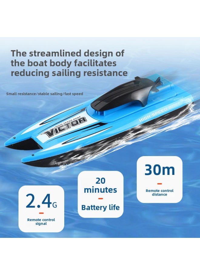 2.4g Electric Remote Control Boat Super Long Endurance High Speed Simulation Speedboat Rechargeable Water Motorcycle Model Toy-Color:High-speed Speedboat  Dual-electric Version  - Image 3