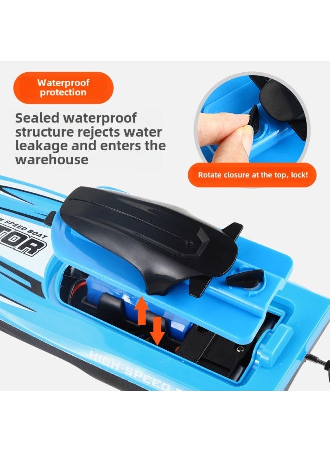 2.4g Electric Remote Control Boat Super Long Endurance High Speed Simulation Speedboat Rechargeable Water Motorcycle Model Toy-Color:High-speed Speedboat  Dual-electric Version  - Image 4
